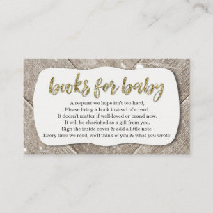 Book Request for Baby Shower Invitation - Rustic