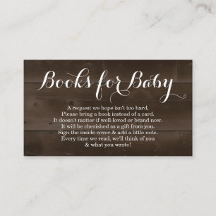Book Request for Baby Shower Invitation - Rustic