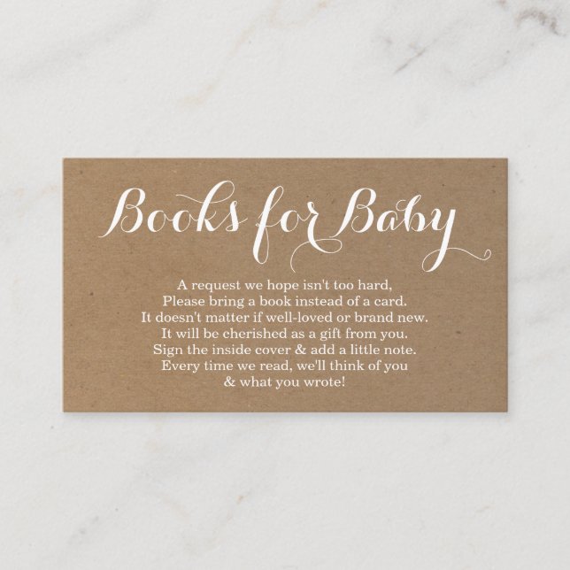 Book Request for Baby Shower Invitation - Rustic (Front)