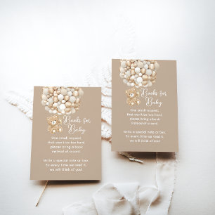 Book Request Gender Neutral Bear Baby Shower Enclosure Card