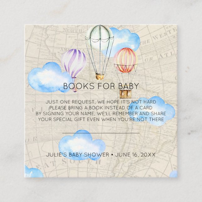 Book Request | Hot Air Balloon Baby Shower Insert (Front)