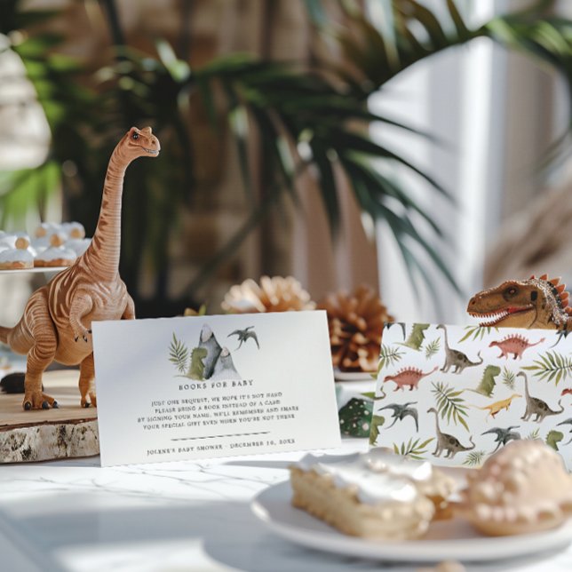 Book Request | Little Dinosaur Baby Shower Enclosure Card (Creator Uploaded)