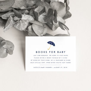 Book Request   Navy Baby Shower Insert Card