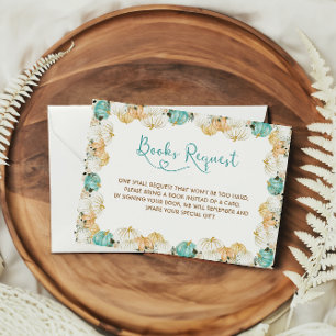 Book Request Pumpkins Mint Green Gold Enclosure Card