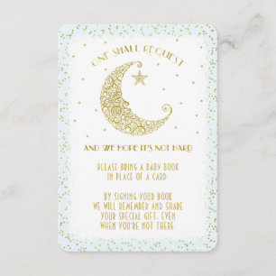 Book Request Twinkle Little Star Baby Shower Blue Invitation