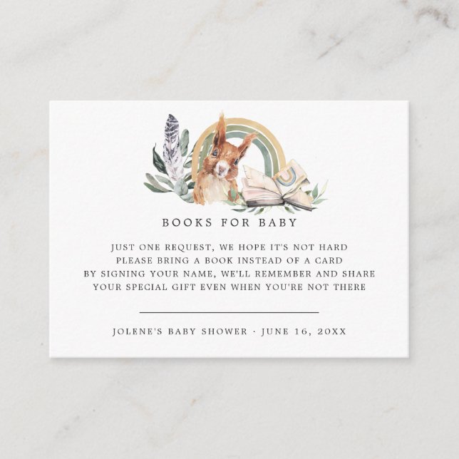 Book Request | Woodland Forest Animals Enclosure Card (Front)