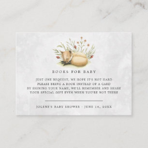 Book Request   Woodland Forest Fox Baby Shower Enclosure Card