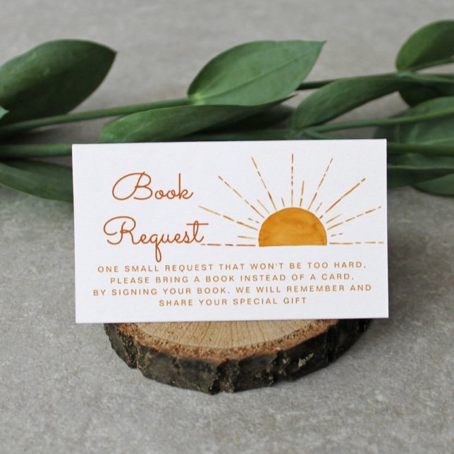 Book Request Yellow Sun Baby Shower Enclosure Card (Creator Uploaded)