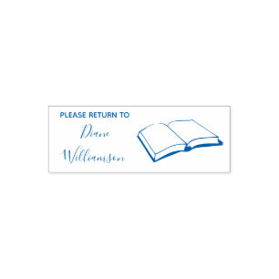 Book Return Open Book Self-inking Stamp