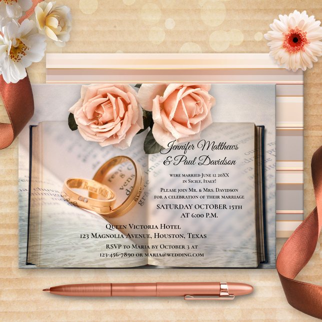 Book Roses Elope or Post Wedding Party Invitation (Creator Uploaded)