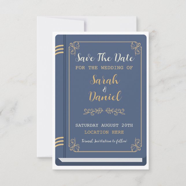 Book Save The Date Library Wedding Invites (Front)