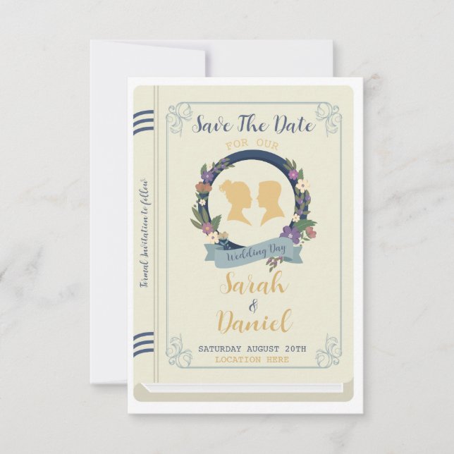 Book Save The Date Library Wedding Invites (Front)