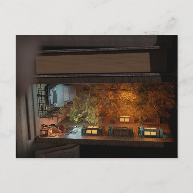 Book shelf alley - Car Park Book Sale Invitation Postcard (Front)