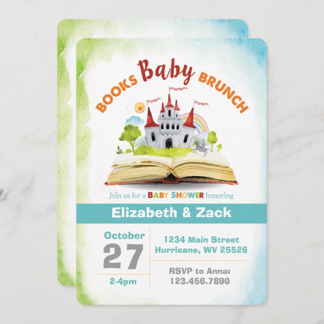 Book Shower Baby Shower Invitation (Front/Back)