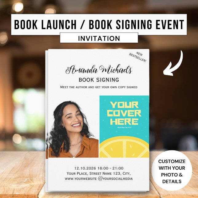 Book Signing Author Writer Book Launch Bestseller Invitation (Creator Uploaded)