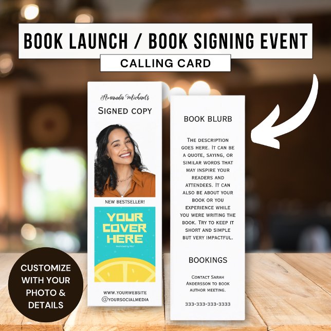 Book Signing Author Writer Book Launch Business Calling Card (Creator Uploaded)