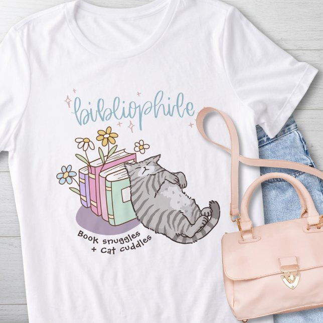 Book Snuggles & Cat Cuddles, Cats and Books Lover Tri-Blend Shirt (Zazzle Book Snuggles & Cat Cuddles, Cats and Books Lover Tri-Blend Shirt (Design Front) )