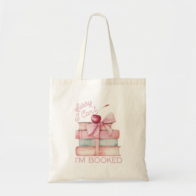 Book Stack Coquette Bow  Tote Bag (Front)