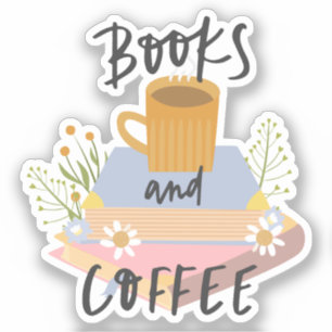 Book Sticker, Books and Coffee, Geschenkidee