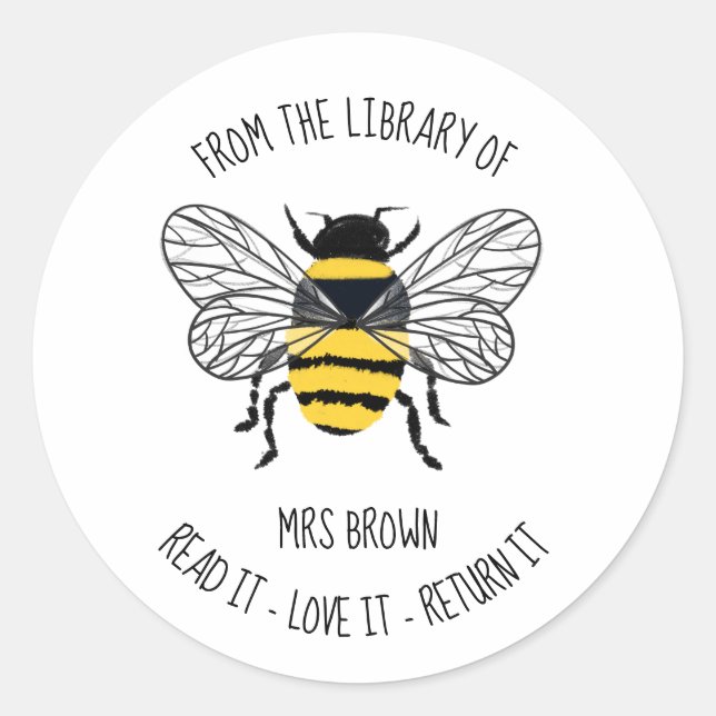 Book stickers, Custom Teacher BEE Stickers (Front)