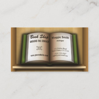 Book Store Books on Shelf Bookstore Business Cards
