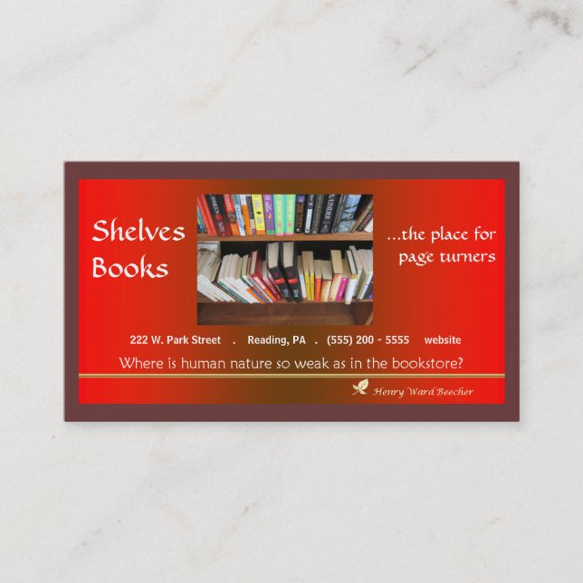 Book store Business Card (Front)