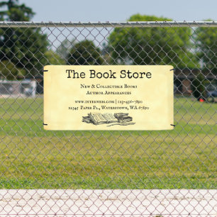 Book Store Editable Vintage Art Banner