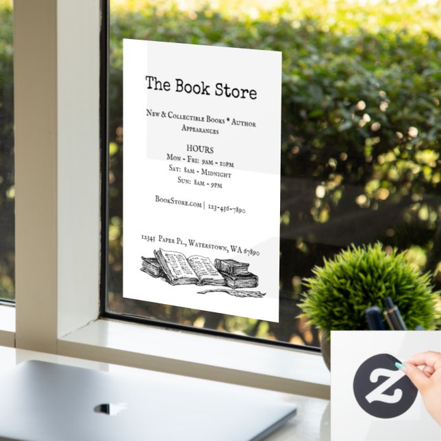 Book Store Editable Vintage Art Small Business (Office)