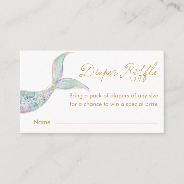 Book Story Theme Diaper Raffle Ticket Enclosure Card (Front)