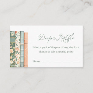 Book Story Theme Diaper Raffle Ticket Enclosure Card