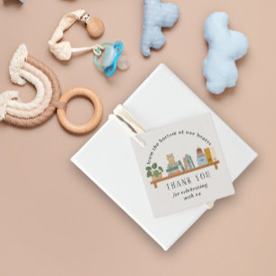 Book Them Shelf Baby Shower Light Taupe Neutral Favour Tags