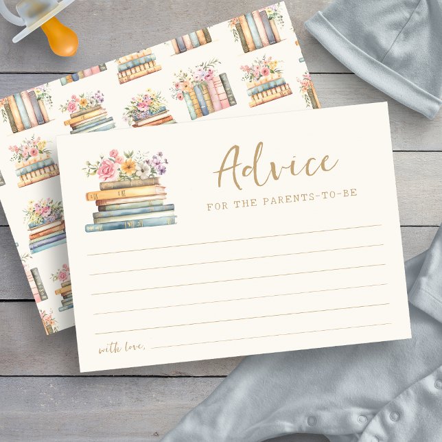 Book Theme Baby Advice Card (Book Theme Baby Shower  Advice Card by Painted Paperie
)