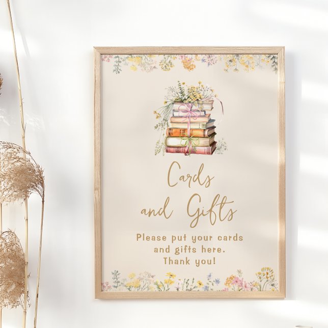 Book Theme Boho Bridal Shower Cards and Gifts Poster (Creator Uploaded)