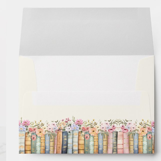 Book Theme Bridal Shower Envelope (Wildflower Book Theme Bridal Shower Envelope by Painted Paperie
)
