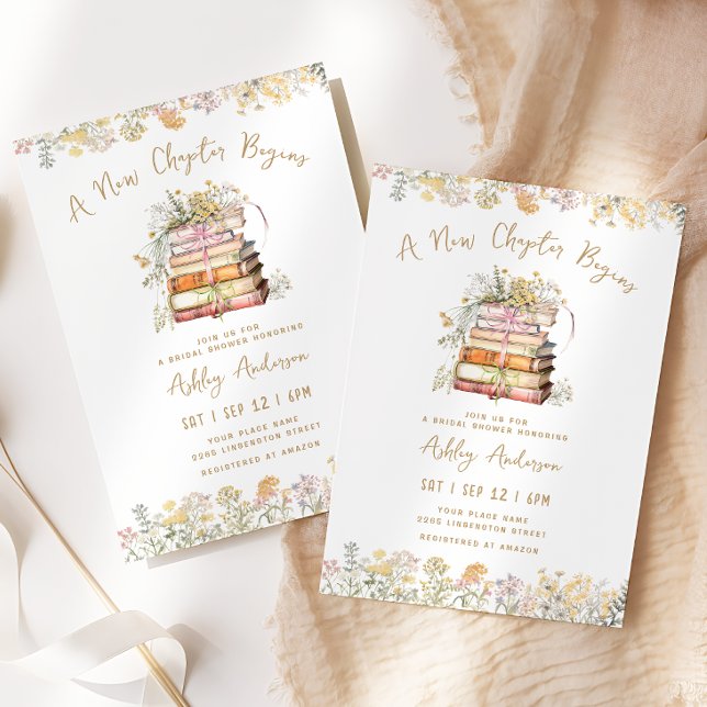 Book Theme Bridal Shower Invitation (Creator Uploaded)