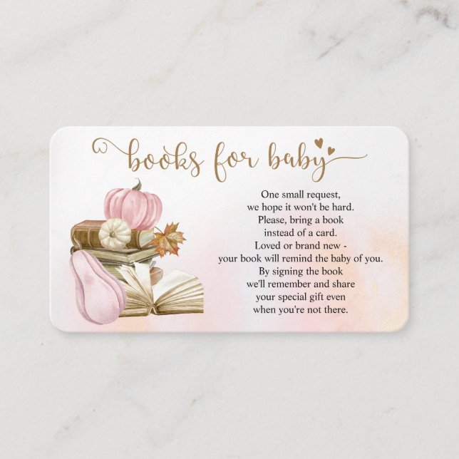 Book Theme Pink Pumpkin Book Request Card (Front)