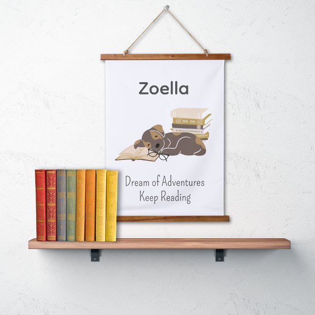 Book Theme Reading Corner Poster for Kids  Hanging Tapestry (Personalized Reading Nook Poster for Kids' Classroom, Library and Bedroom)
