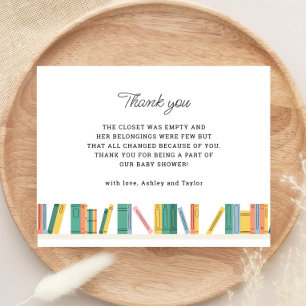 Book Theme Storybook Baby Shower Thank You Card