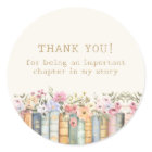 Book Theme Thank You Stickers