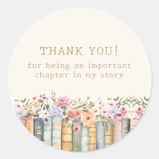 Book Theme Thank You Stickers (Front)