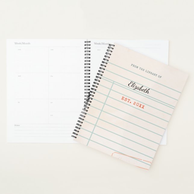 Book Theme Vintage Library Bookish Literary Gift Planner (Display)
