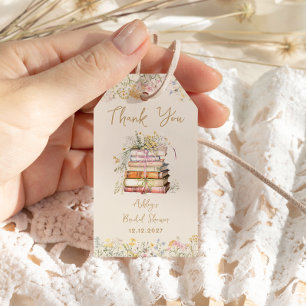 Book Theme Wildflower Bridal Shower Gift Tags