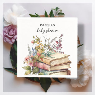 Book Themed Baby Shower Napkin
