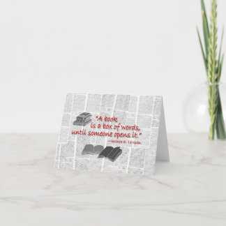 book themed blank note cards