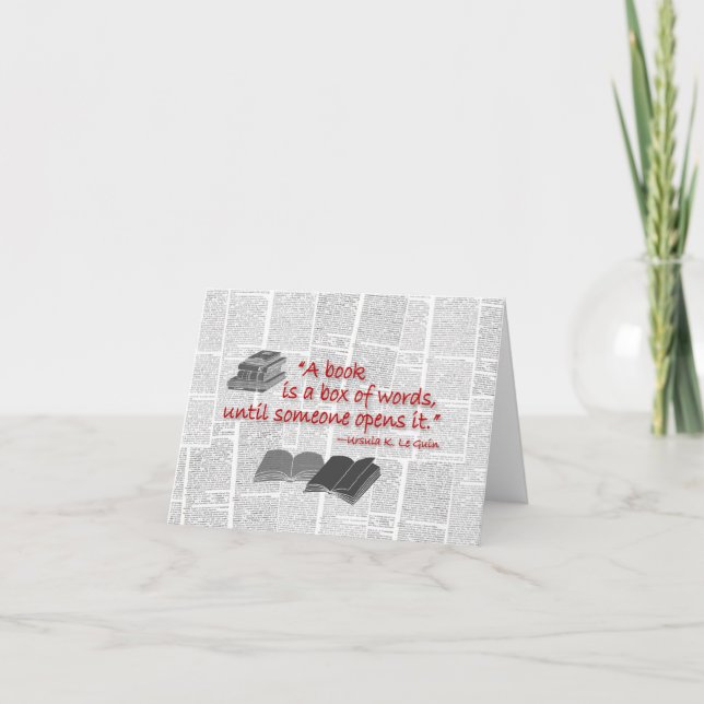 book themed blank note cards (Front)