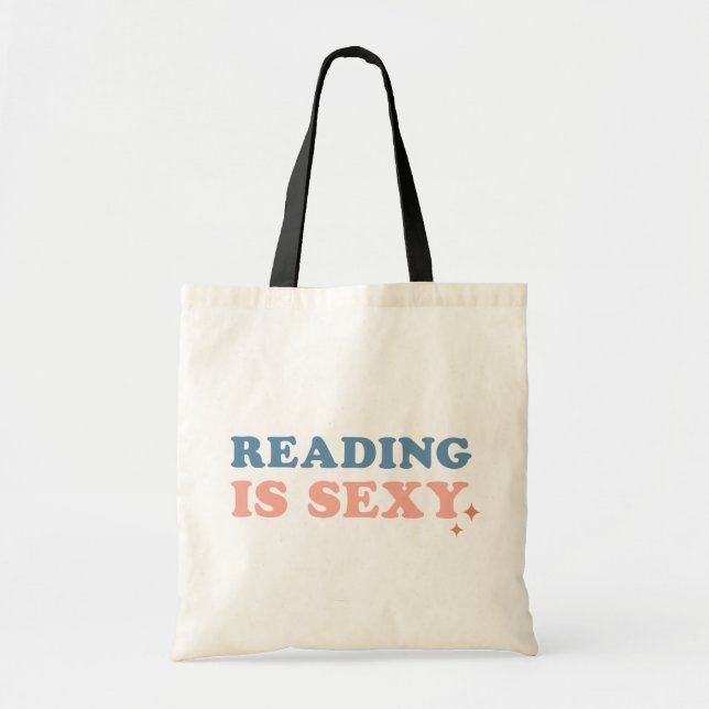 Book Tote Bag - Reading Is Sexy Design (Front)