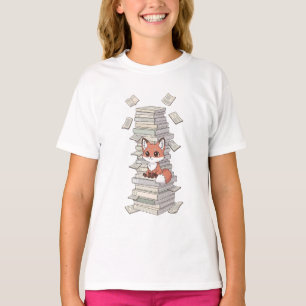 Book Tower Fox Kids T-Shirt