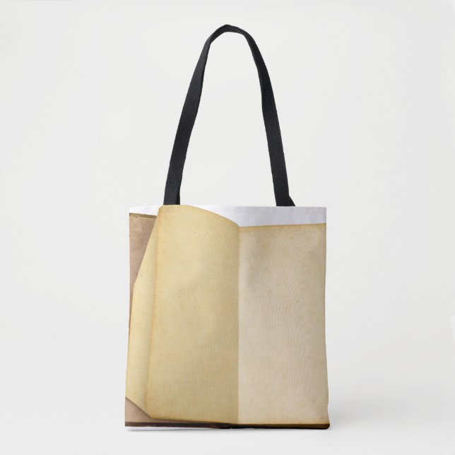 Book vintage old texture retro tote bag (Front)
