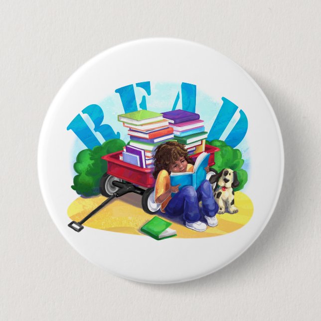Book Wagon 7.5 Cm Round Badge (Front)