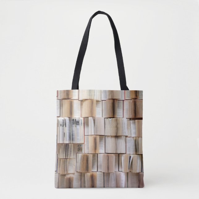 Book wall books wall decorative tote bag (Front)